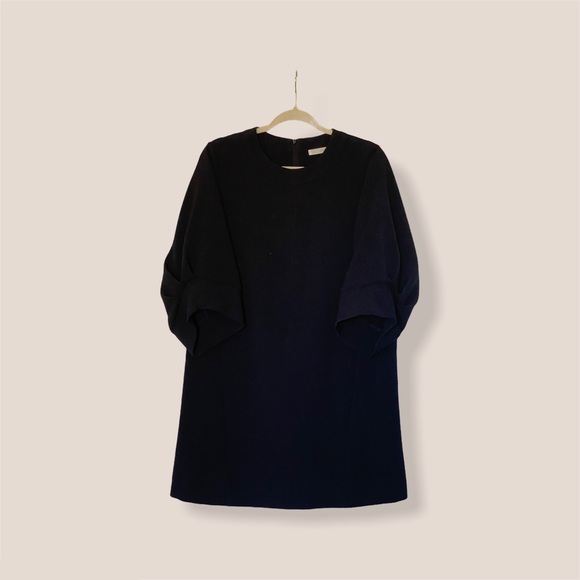 Korean style dress, 100% wool (navy) - Picture 2 of 6